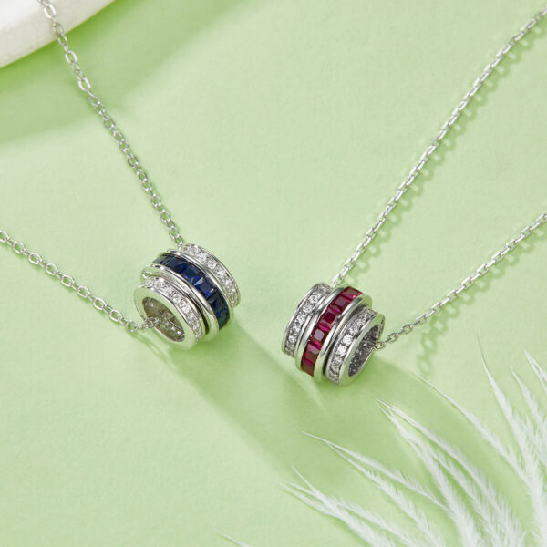 Lulutong cultivated colored gemstone S925 silver-plated platinum necklace (BZH54O) - Image 4