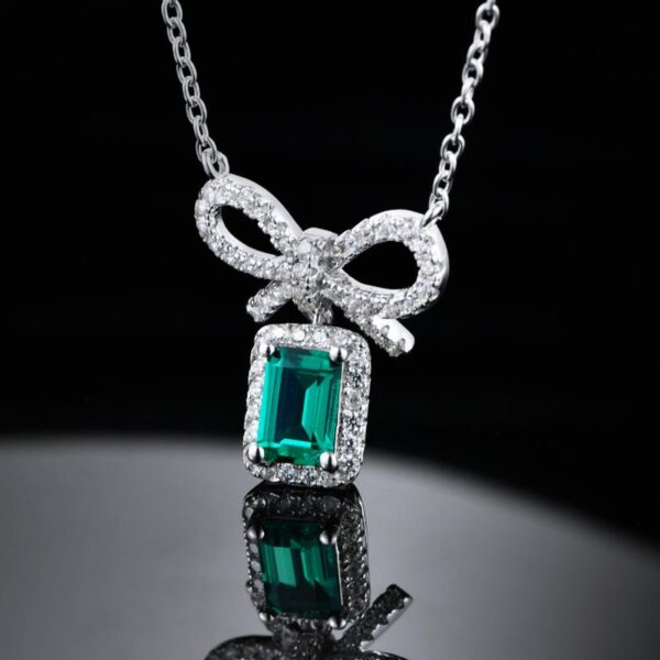 Rectangular cultured emerald necklace  (BZH03O)