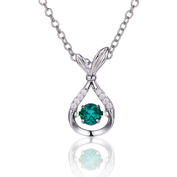 Round lab-grown emerald necklace (BZH16O)