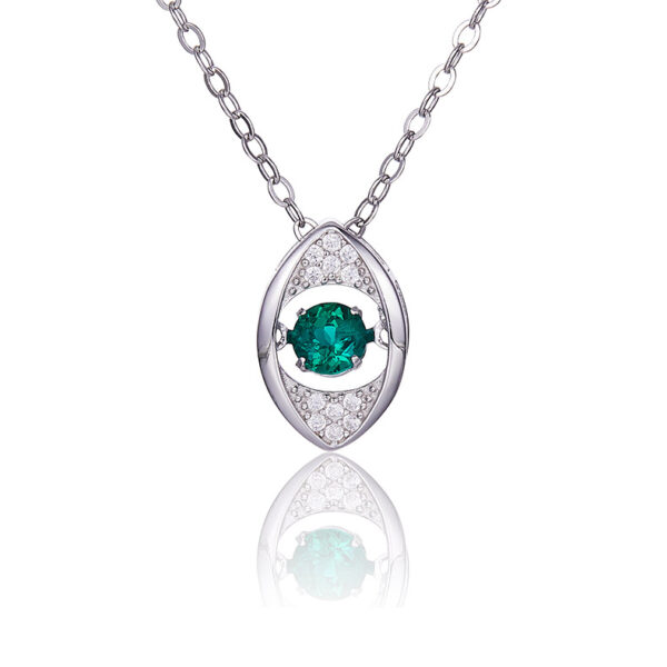 Round lab-grown emerald necklace (BZH20O)