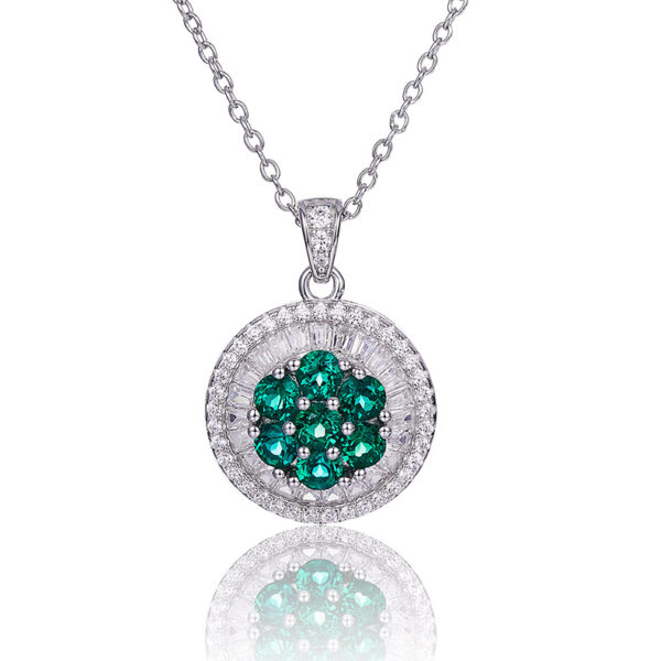 Melee cultured emerald necklace (BZH09O)