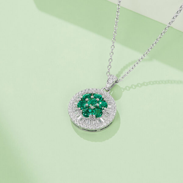 Melee cultured emerald necklace (BZH09O) - Image 3