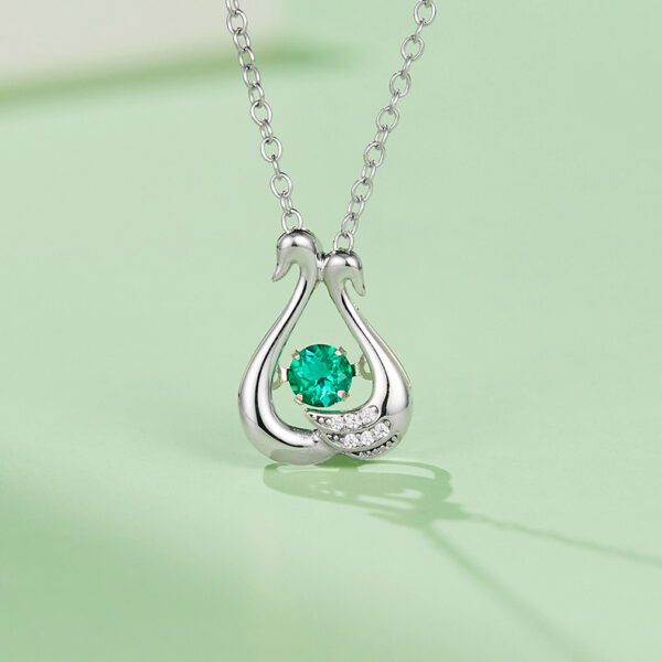 Round lab-grown emerald necklace (BZH18O) - Image 4