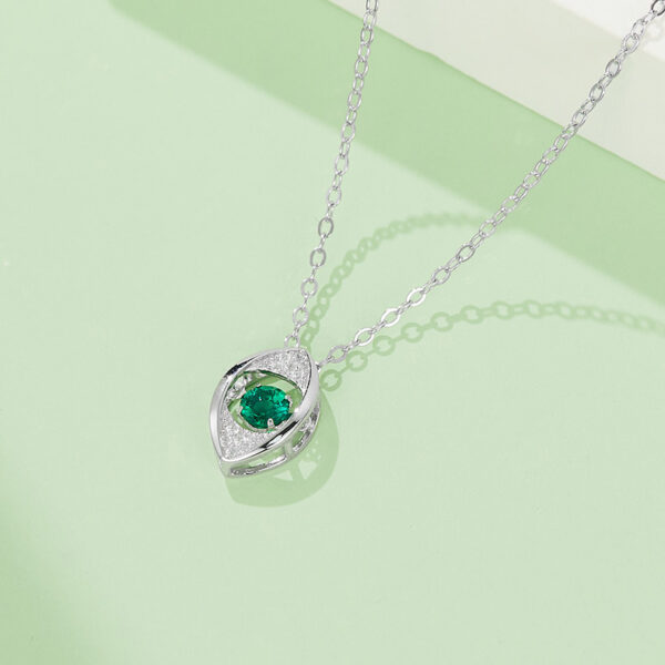 Round lab-grown emerald necklace (BZH20O) - Image 6